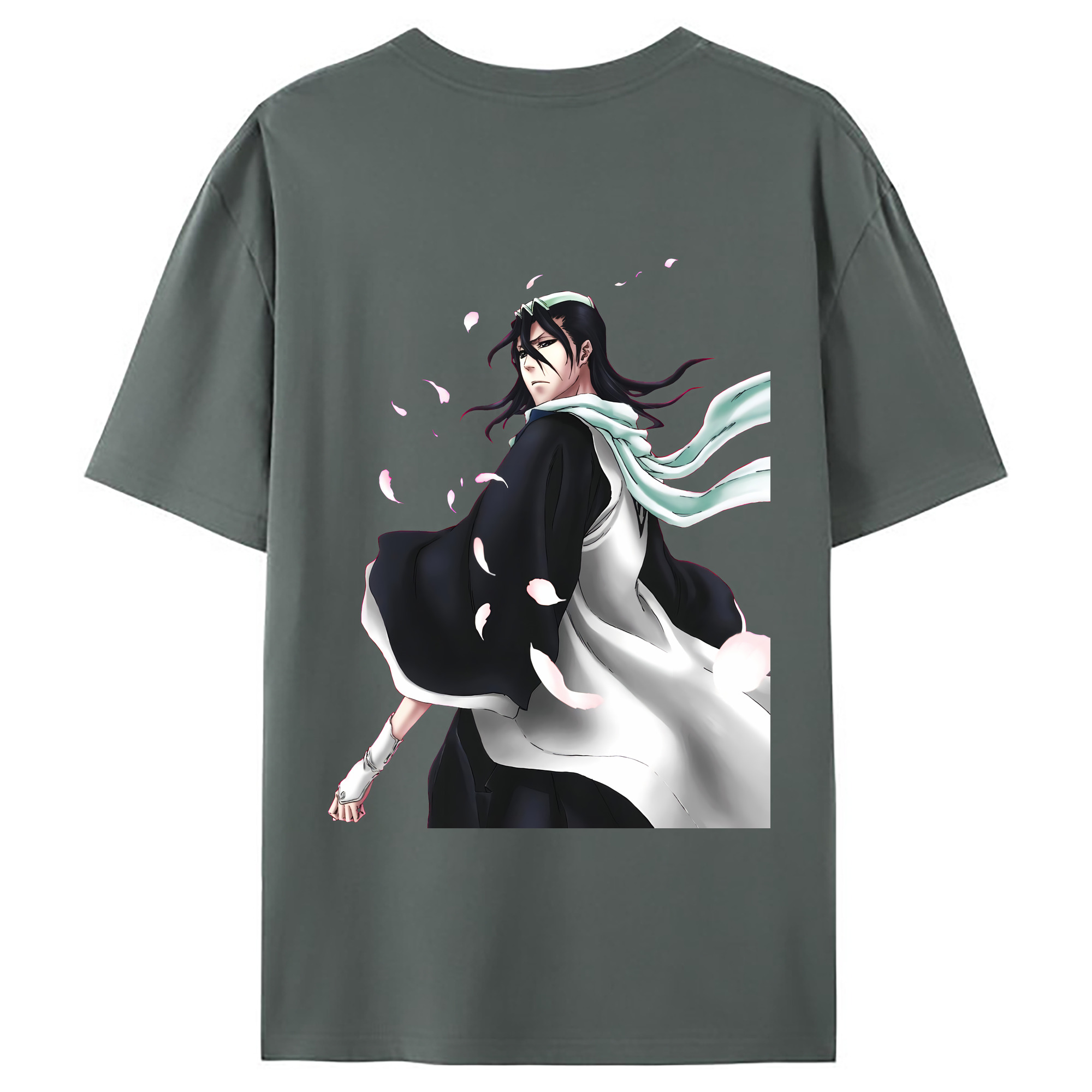 （画像用） ブリーチ くちき びゃくや BLEACH Kuchiki Byakuya 綿100％ メンズ半袖Tシャツ（バックプリント） 通気性